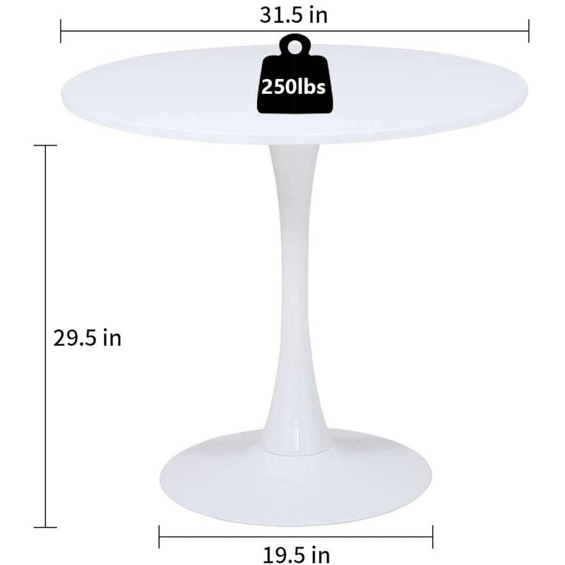 Table de salle à manger tulipe blanche de 31,5 po