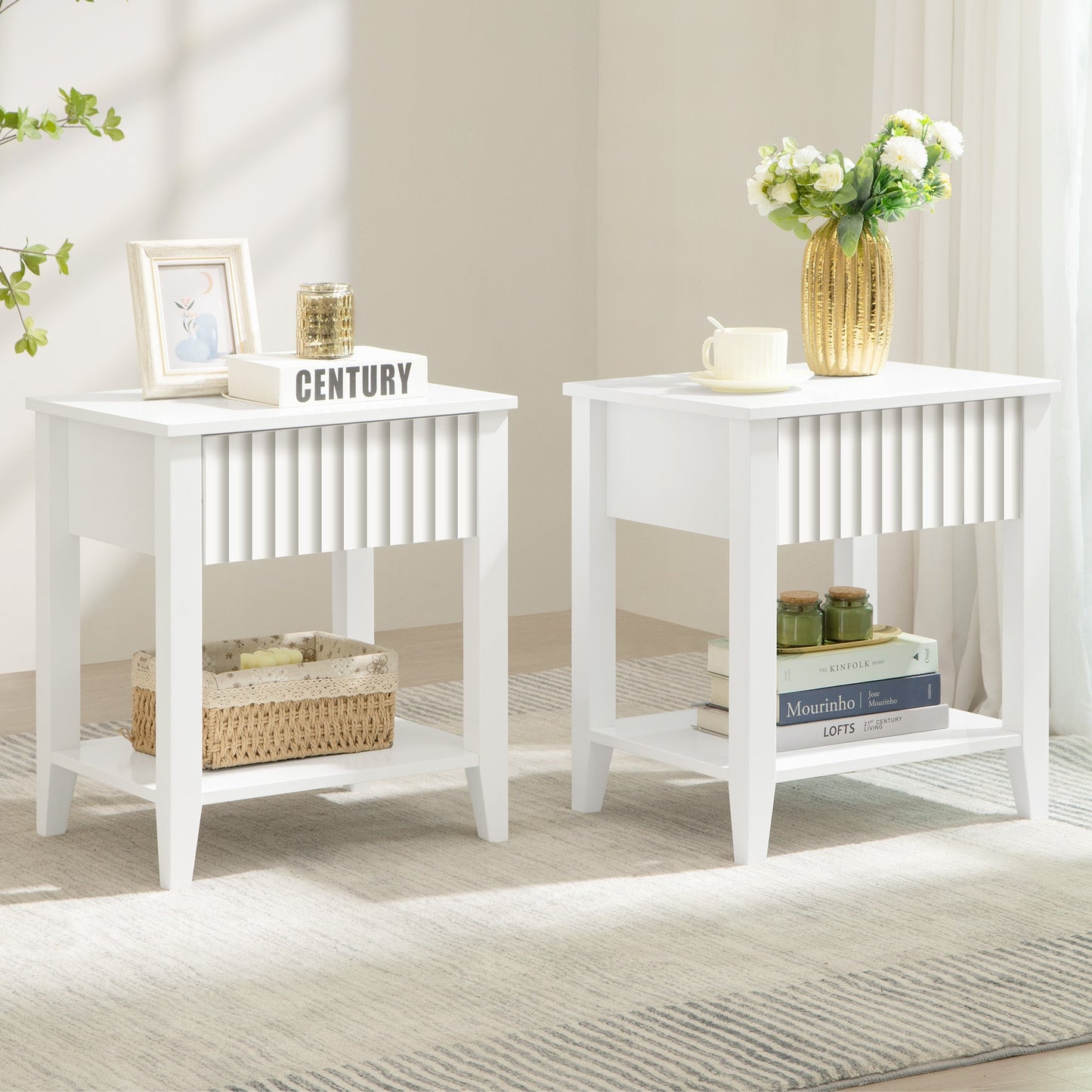 Table de chevet blanche Opus