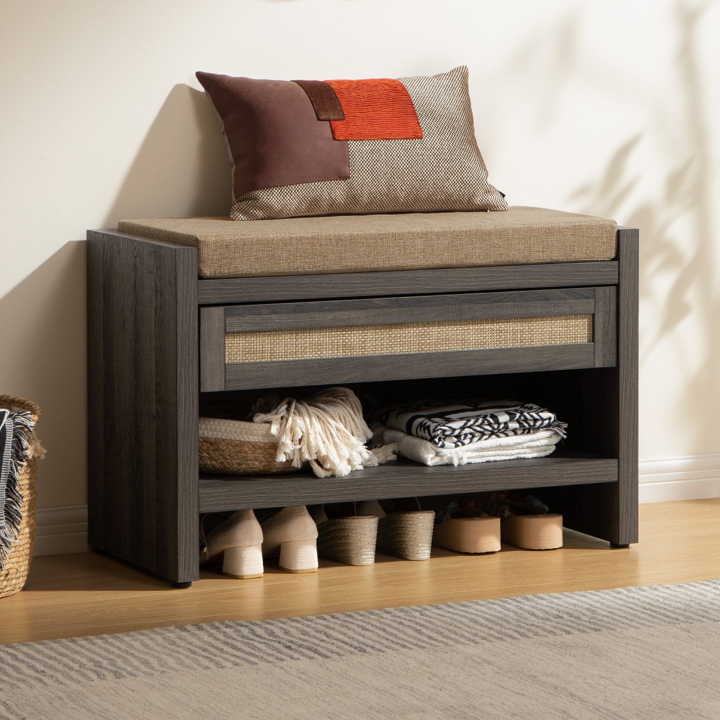 Banc à chaussures Savanna avec rangement