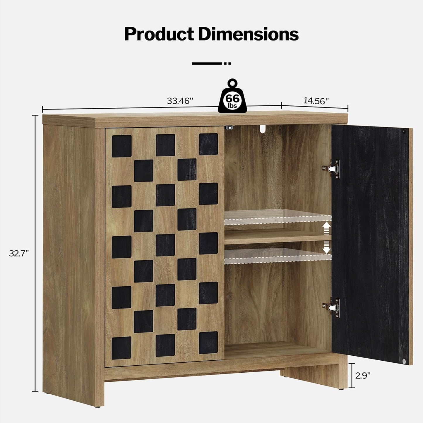 Buffet à carreaux avec portes