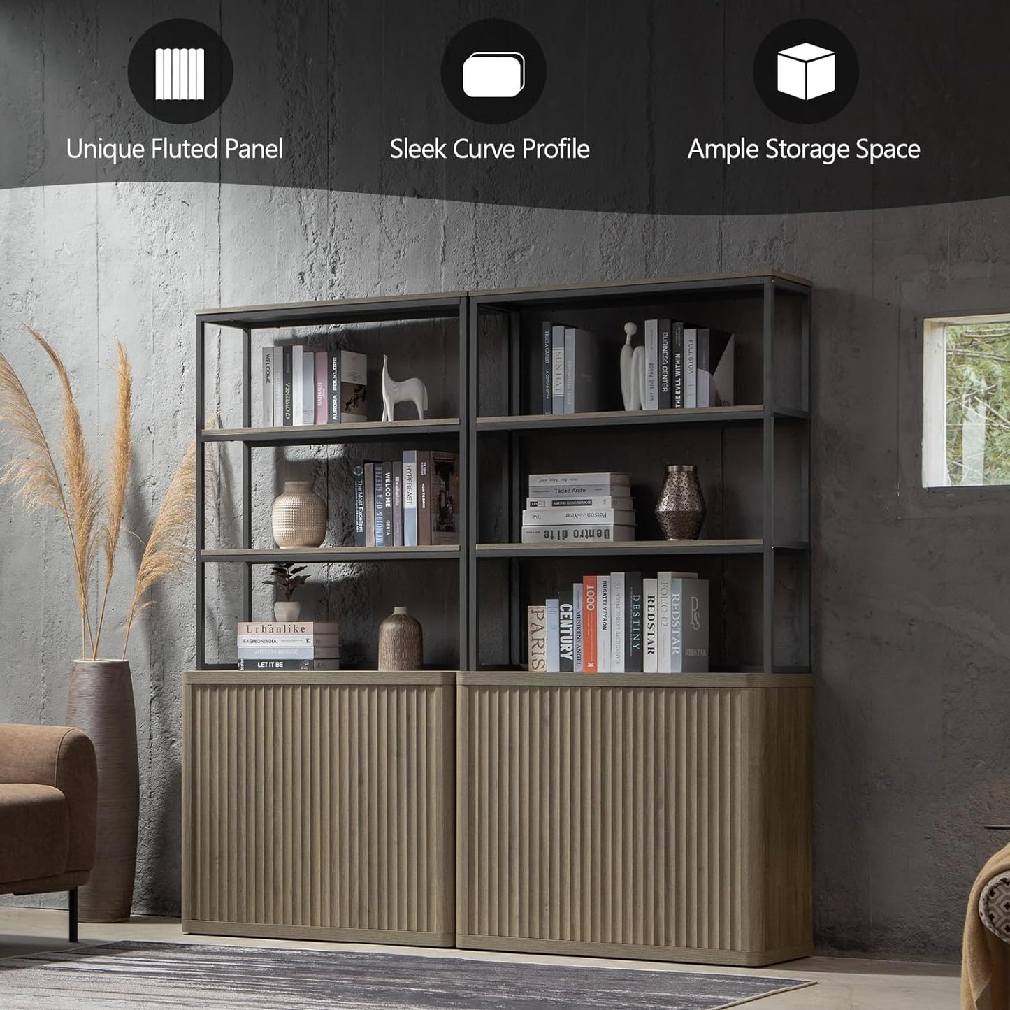 Bibliothèque Cas avec rangement