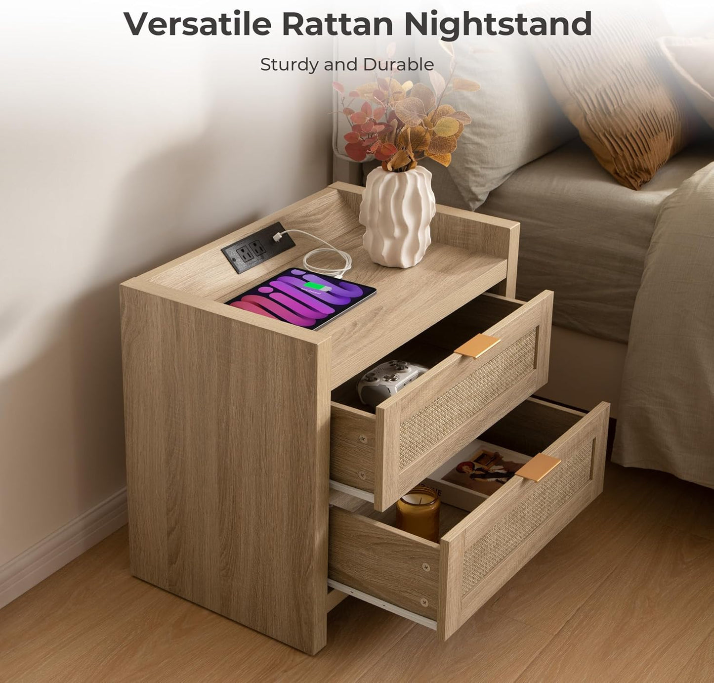 Table de chevet Savanna avec station de charge