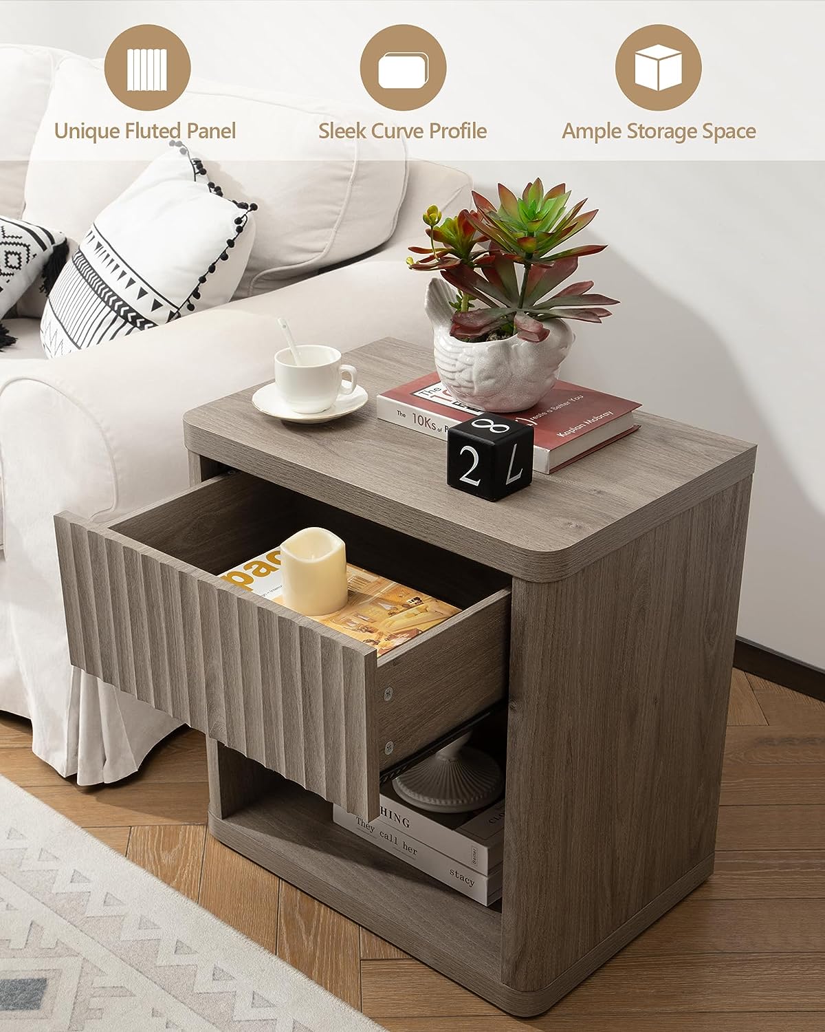 Table de chevet Cas avec tiroir simple
