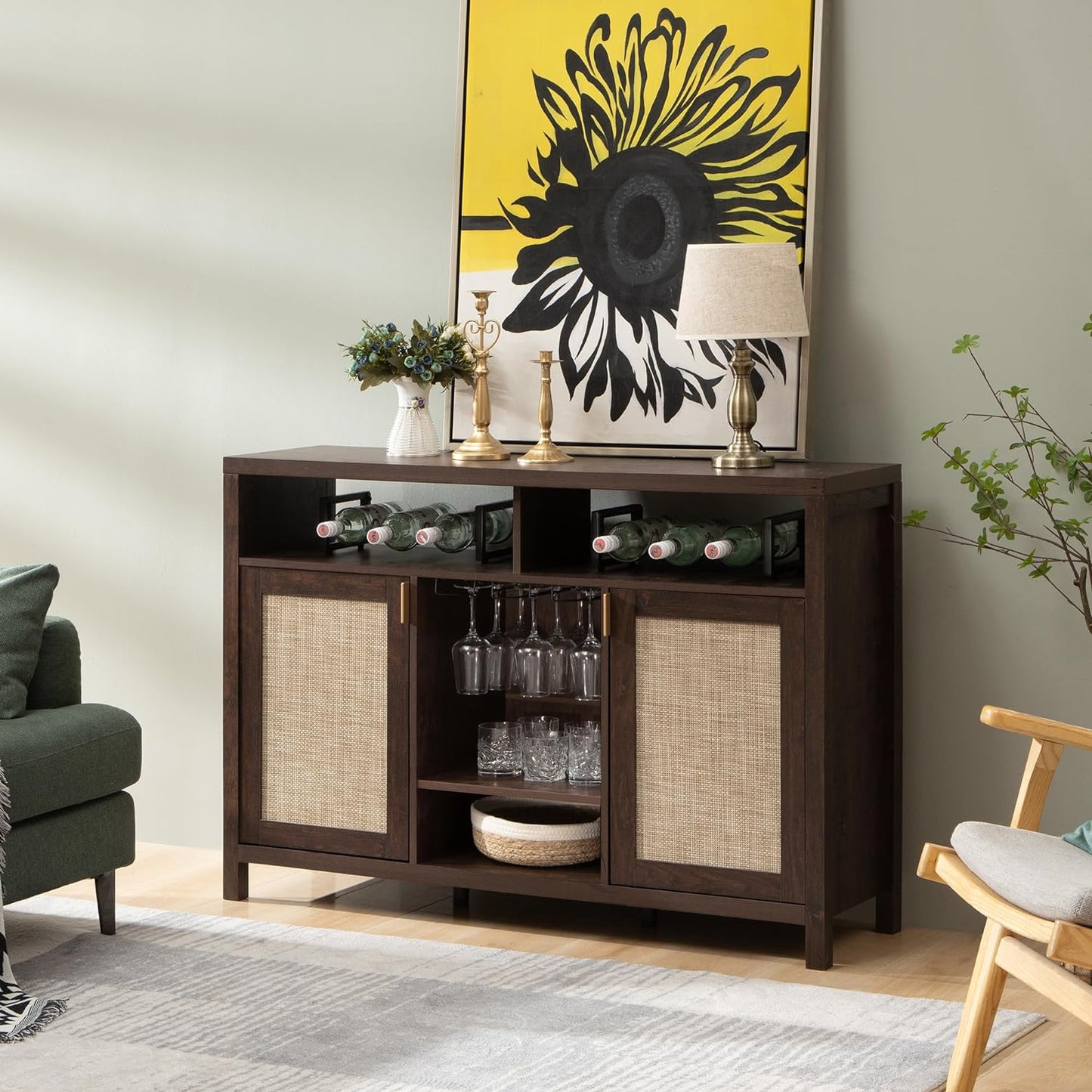 Meuble bar Savanna avec porte-verres