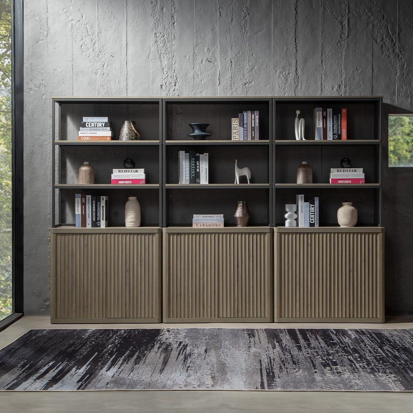 Bibliothèque Cas avec rangement