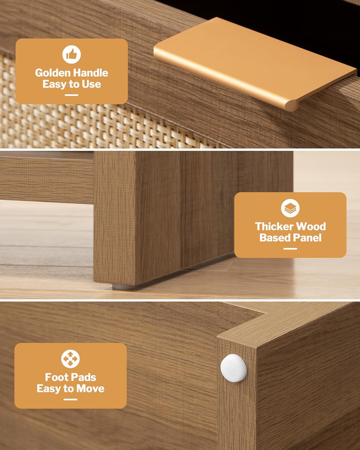Table de chevet Savanna avec chargeur et commode