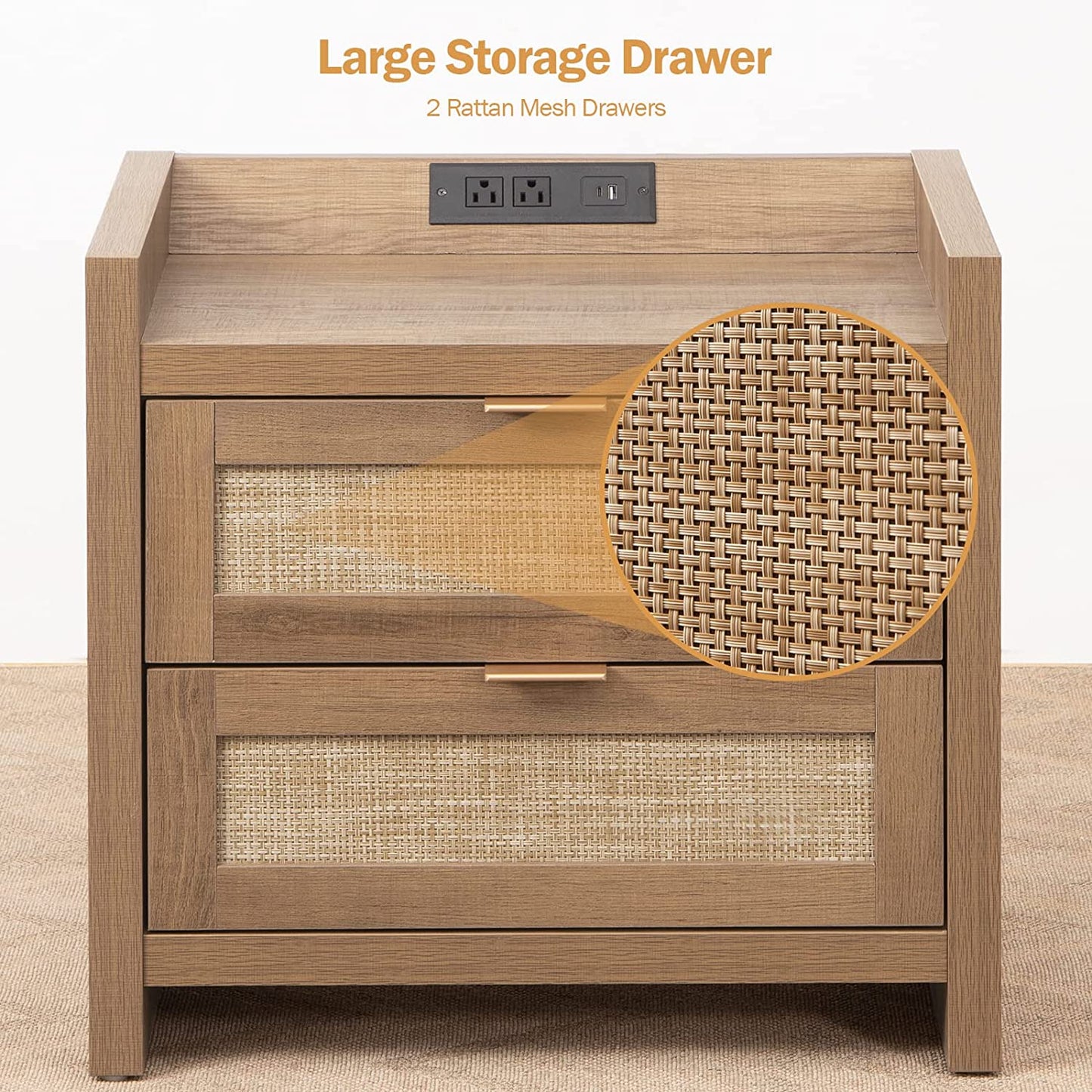 Table de chevet Savanna avec chargeur
