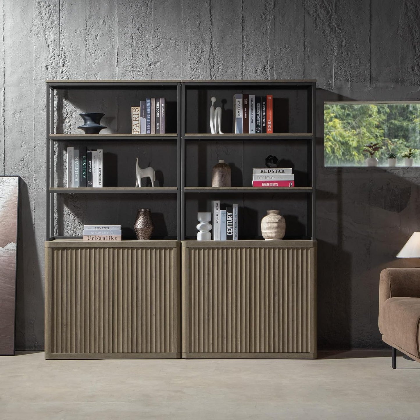 Bibliothèque Cas avec rangement