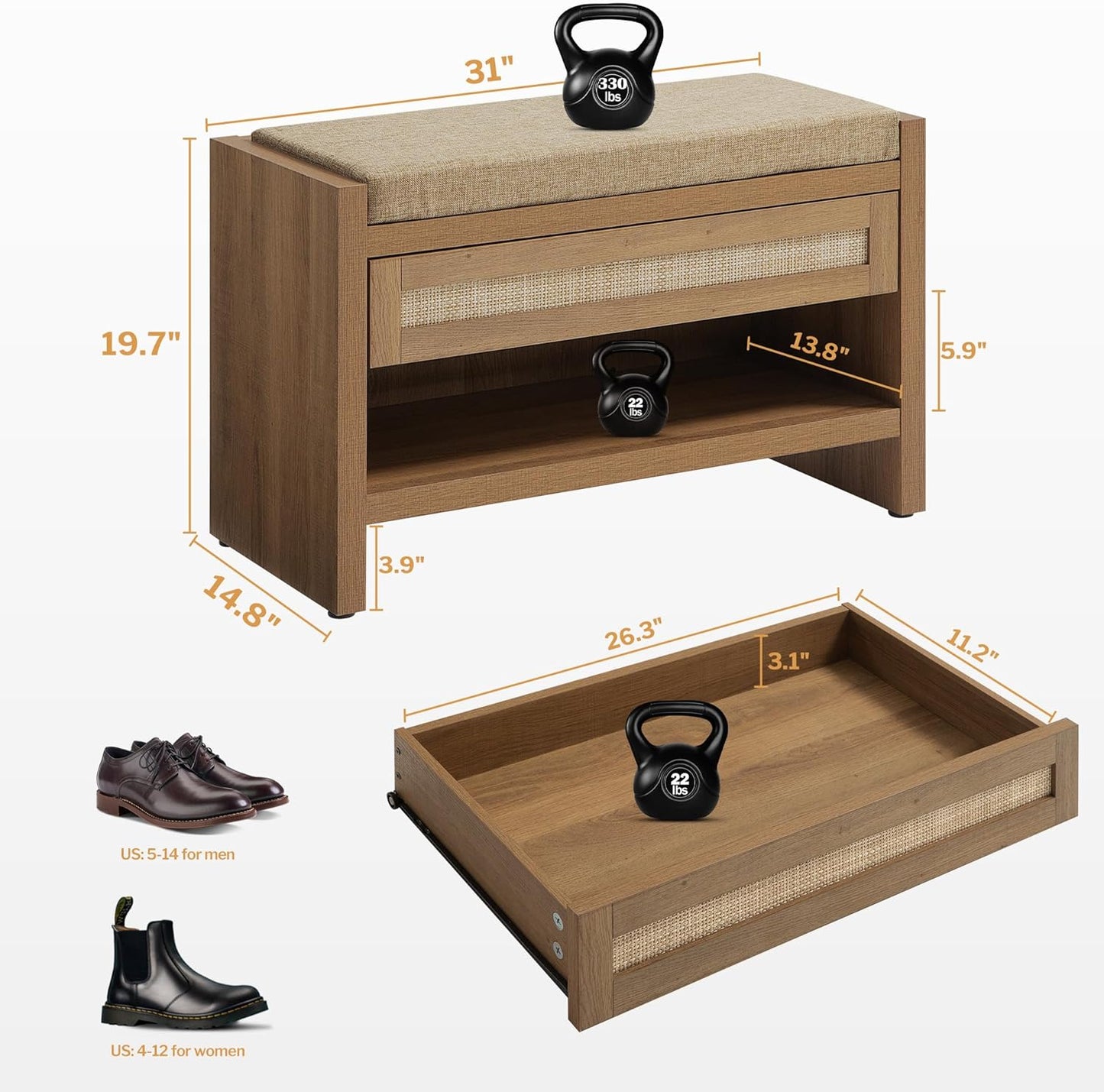 Meuble de rangement à chaussures Savanna