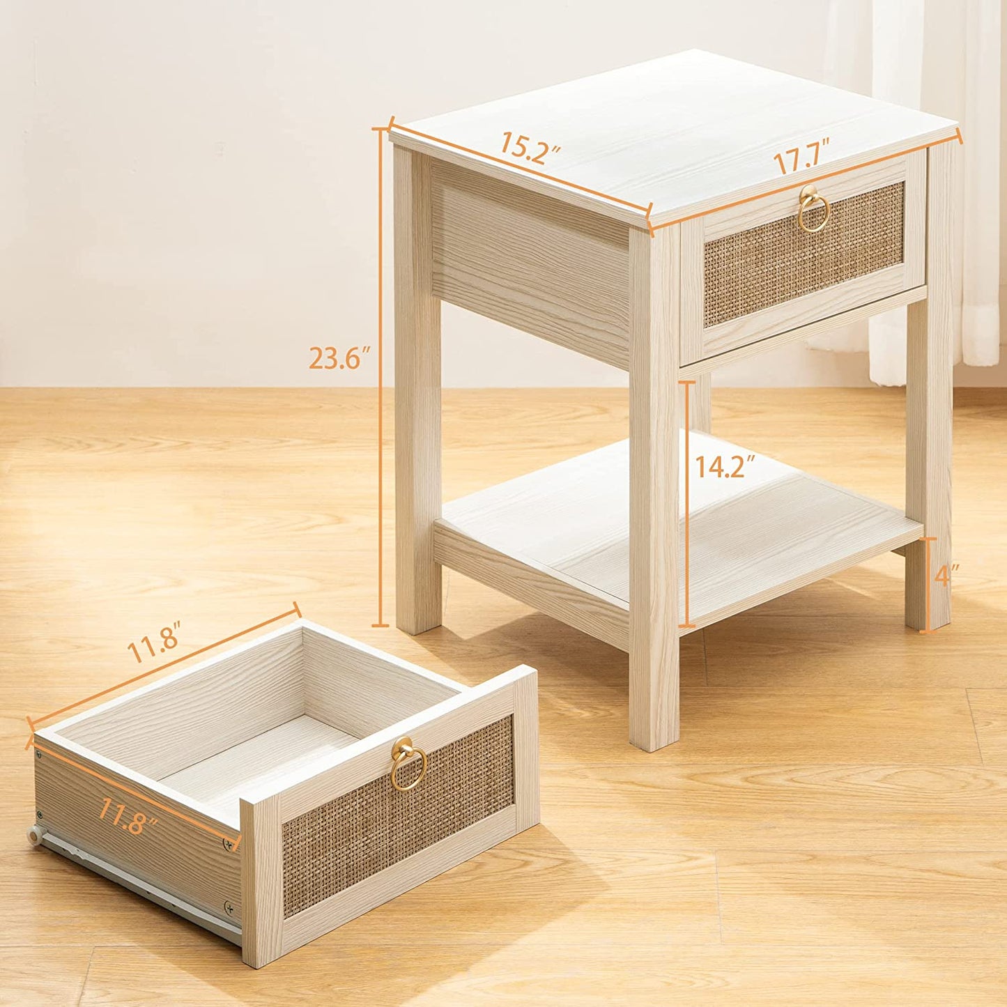 Table de chevet Terra avec 1 tiroir