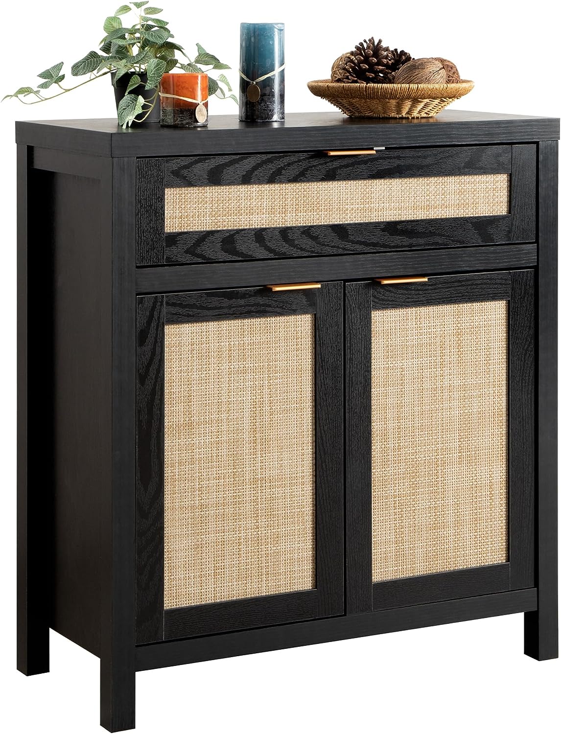 Buffet Savanna noir avec tiroirs