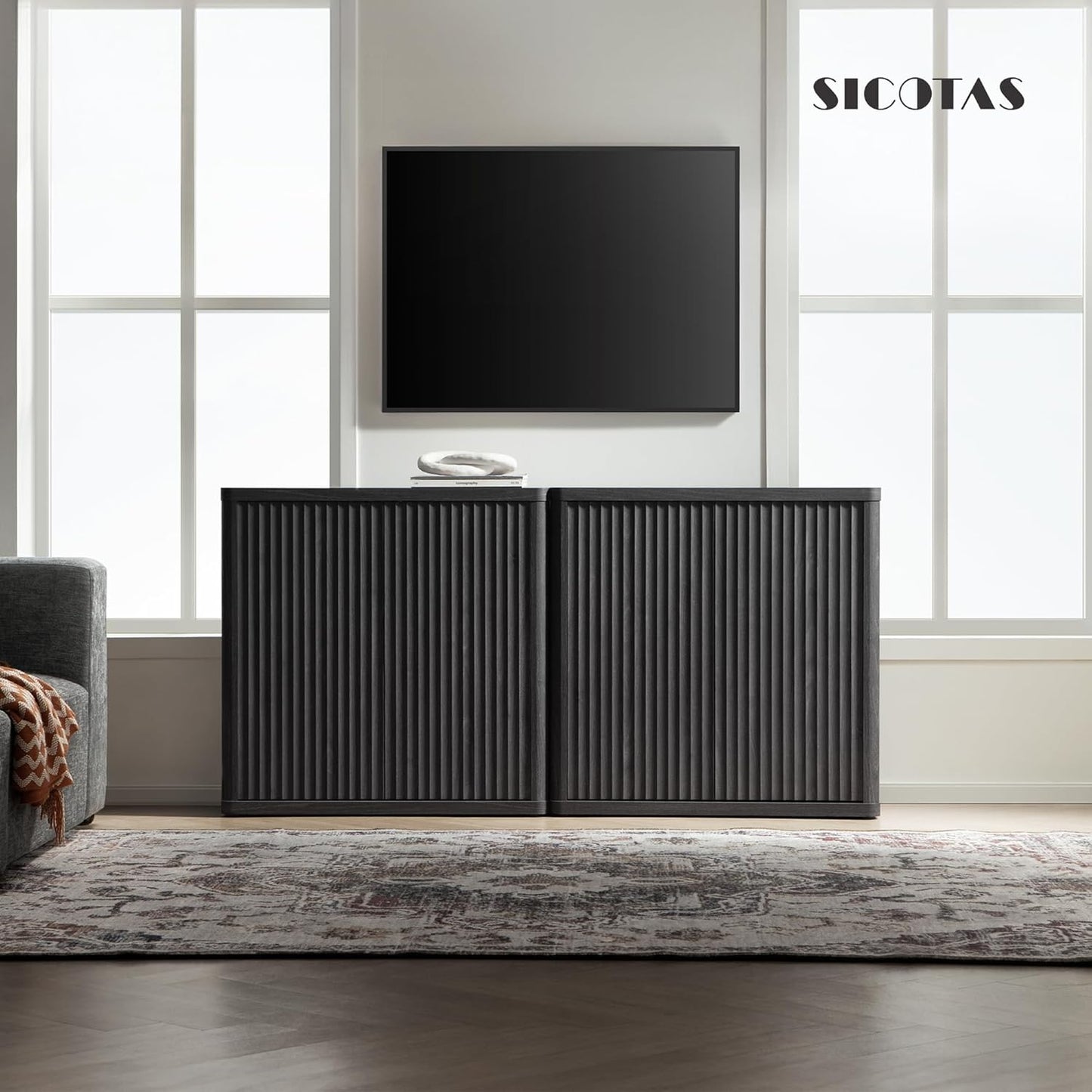 Console TV Cas avec 2 portes