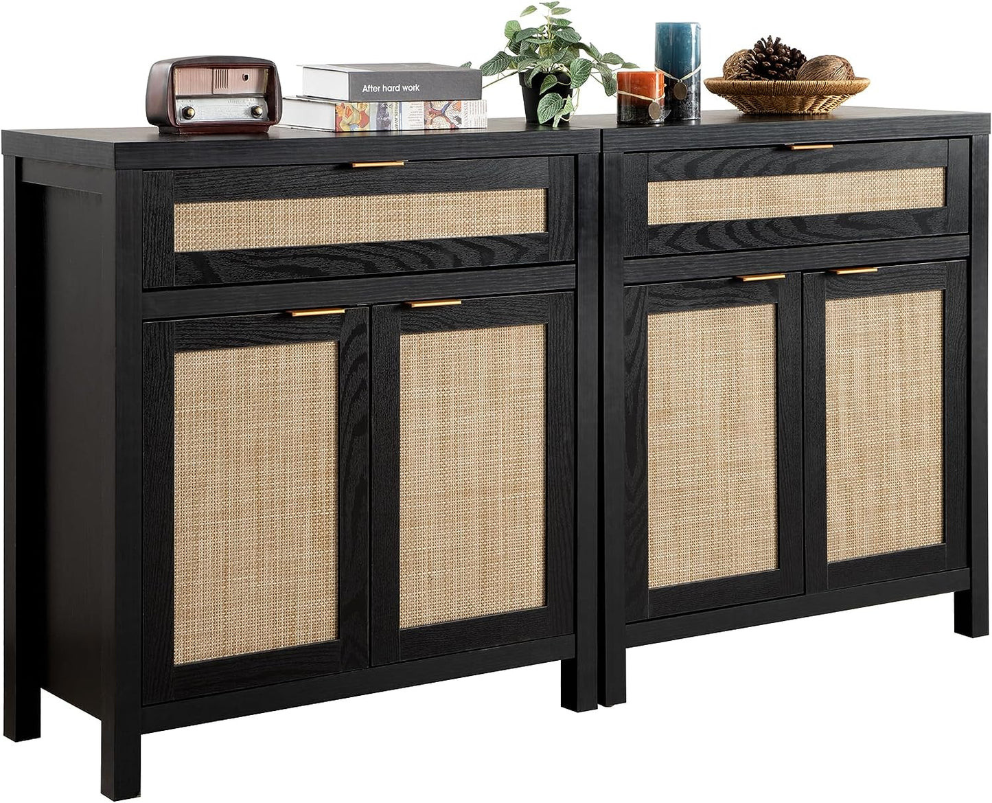 Buffet Savanna noir avec tiroirs