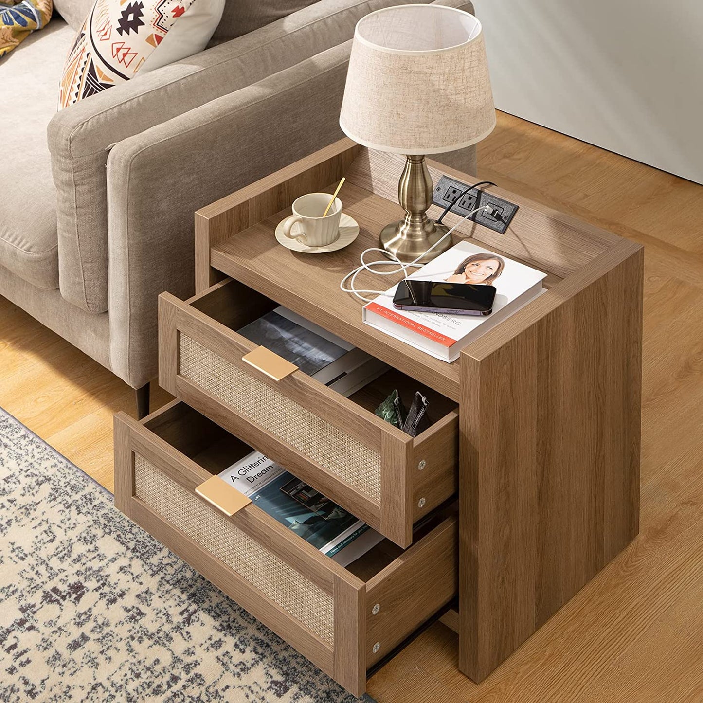Table de chevet Savanna avec station de charge