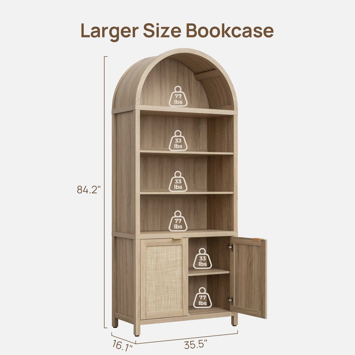 Bibliothèque arquée Savanna avec portes