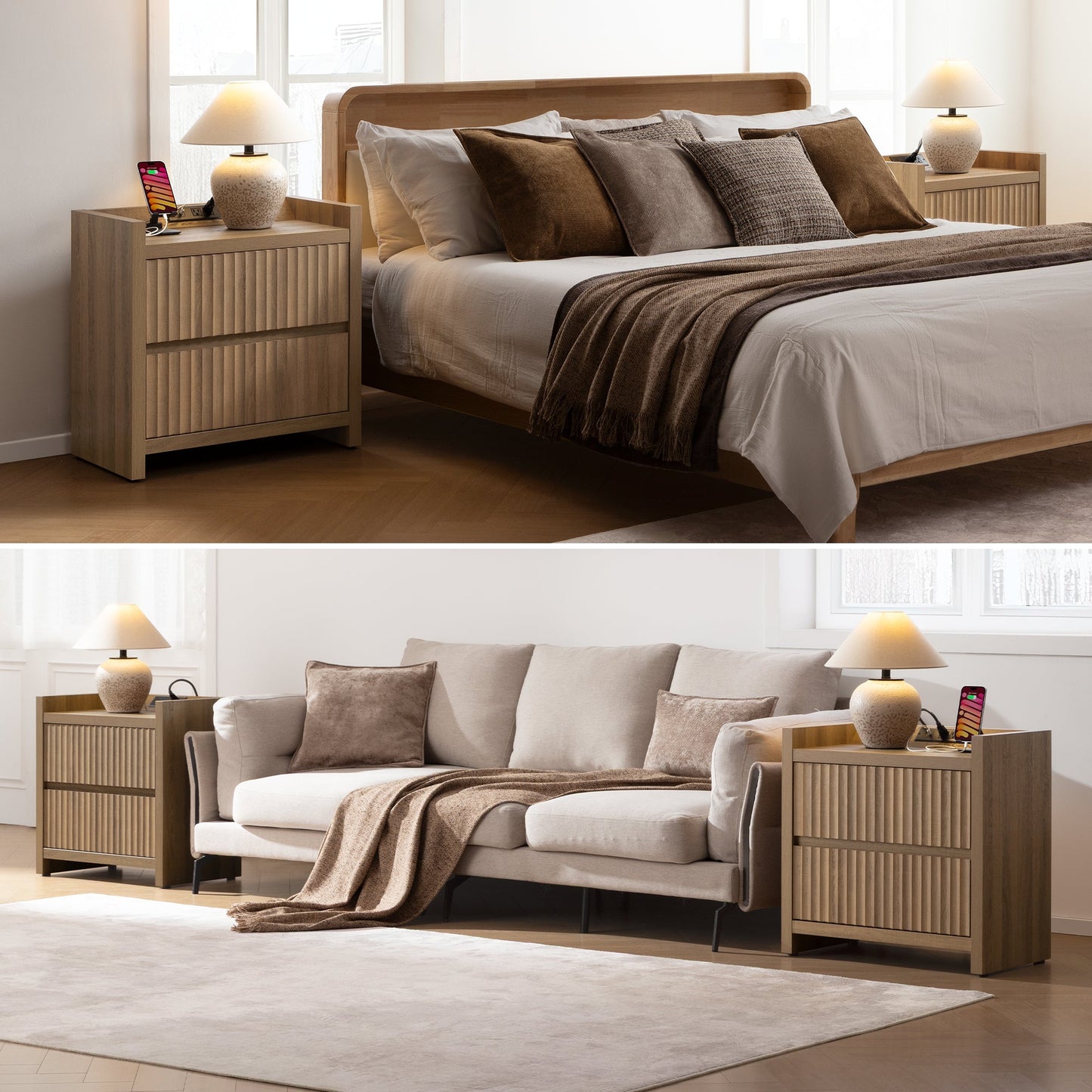 Tables d'appoint Prelude, 2 tiroirs