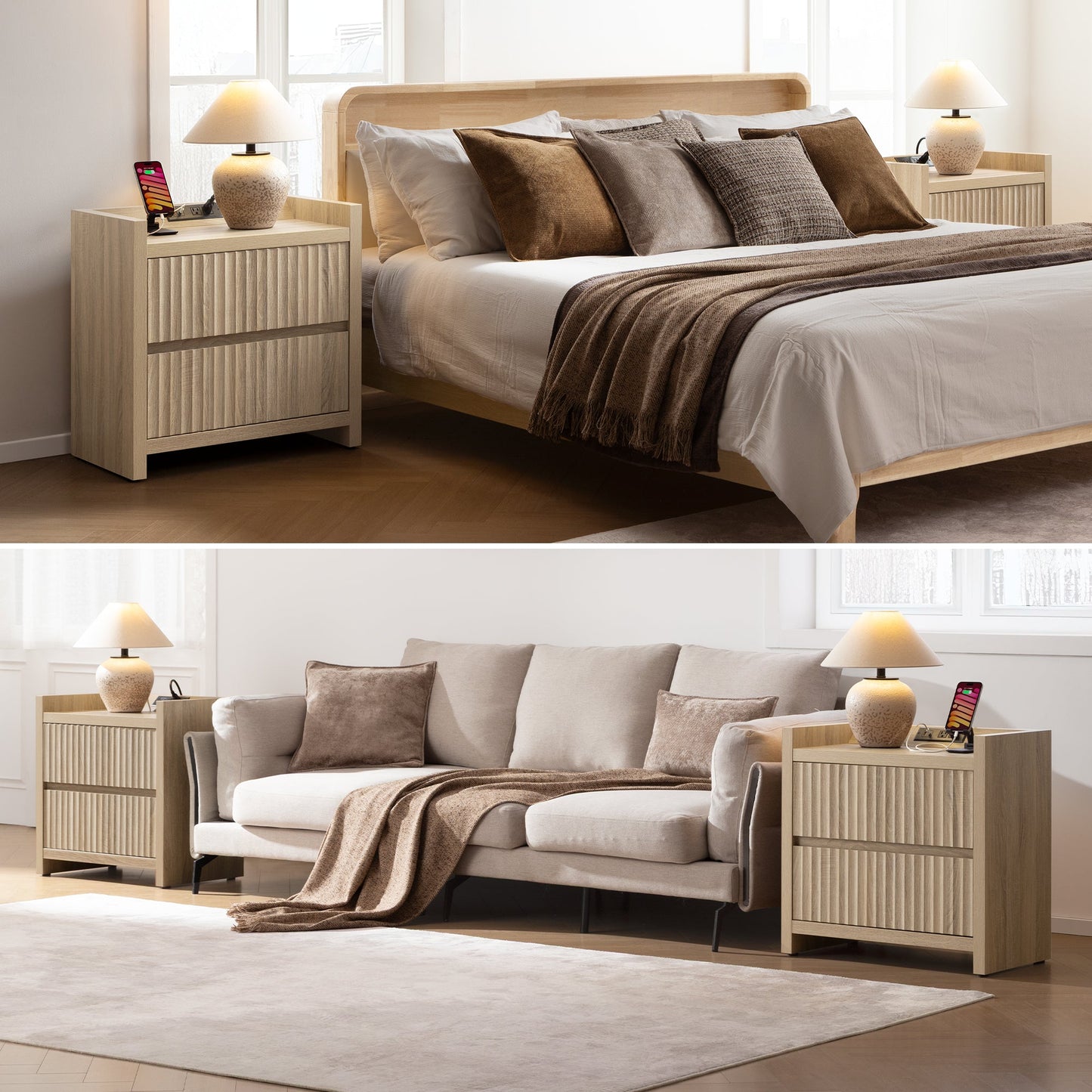 Tables d'appoint Prelude, 2 tiroirs