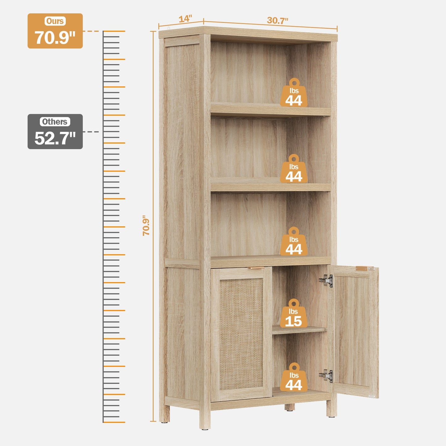 Bibliothèque Savanna 70,9 pouces
