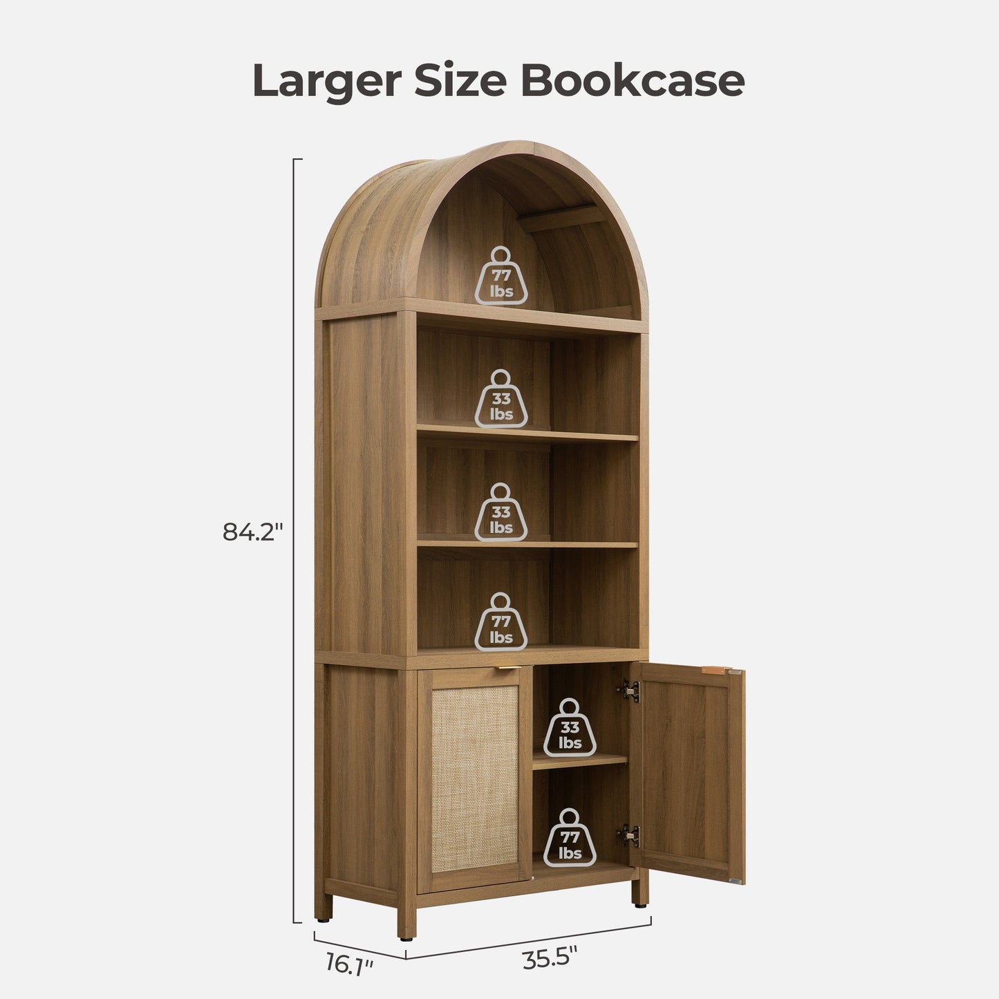 Bibliothèque arquée Savanna avec portes