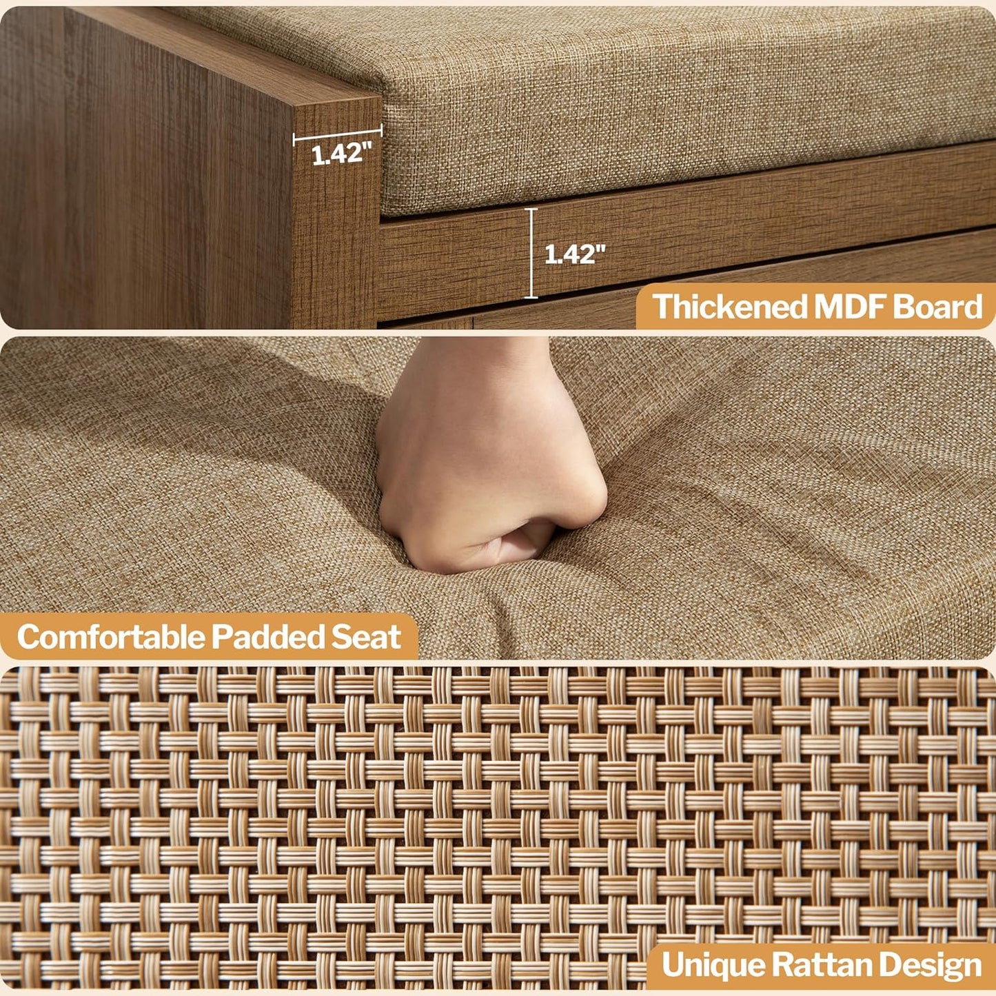 Banc à chaussures Savanna avec rangement