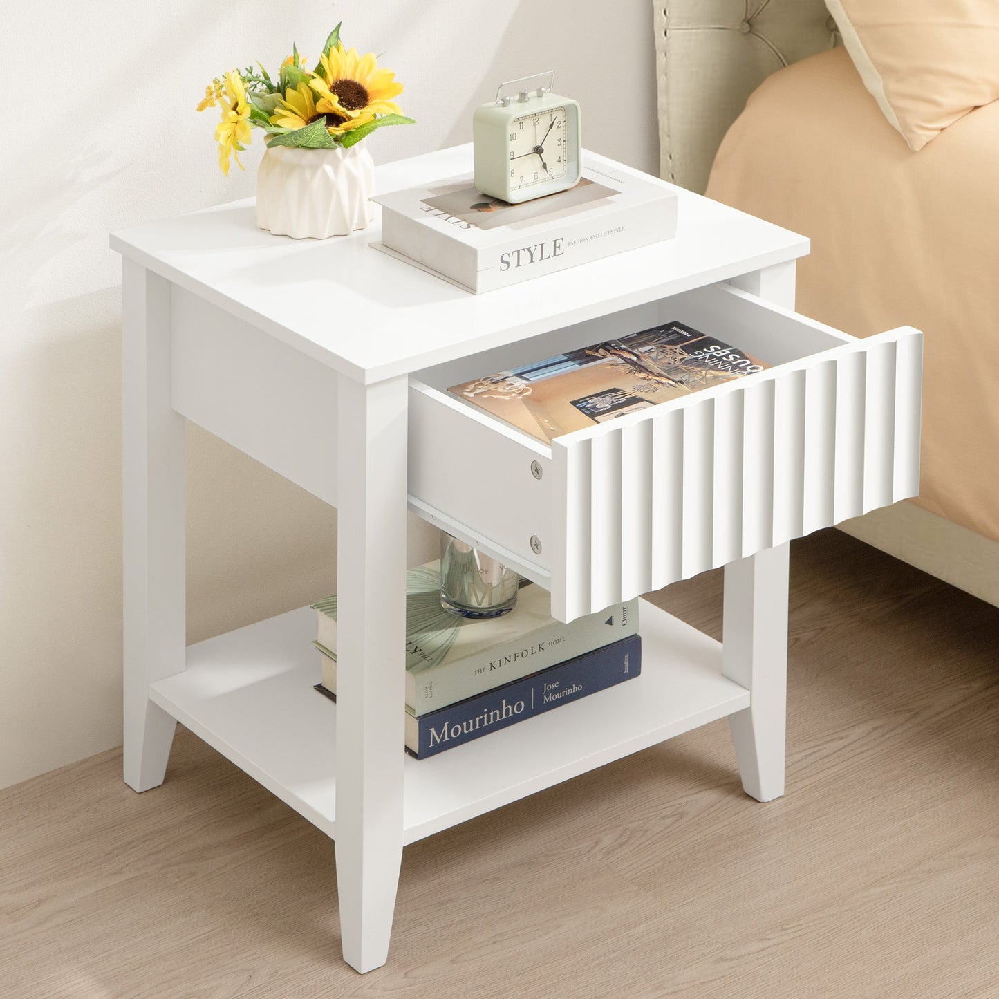 Table de chevet blanche Opus