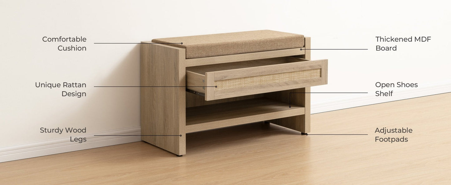 Banc à chaussures Savanna avec rangement