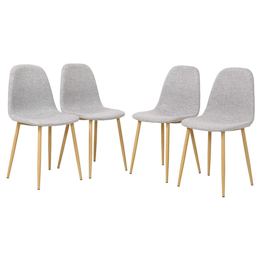 Chaise de salle à manger moderne en tissu gris clair, chaises de cuisine