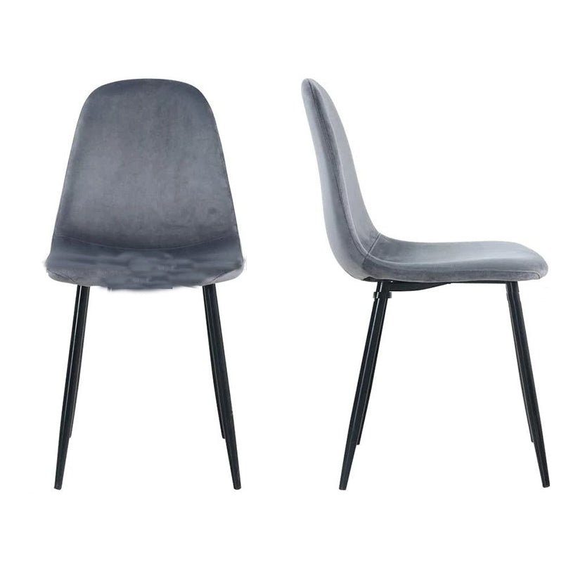 Chaises de salle à manger en velours gris 4 pièces