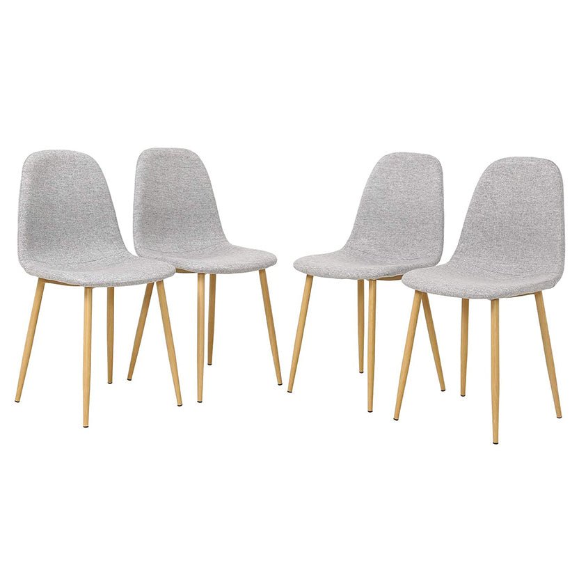 Chaises de salle à manger en tissu gris 4 pièces