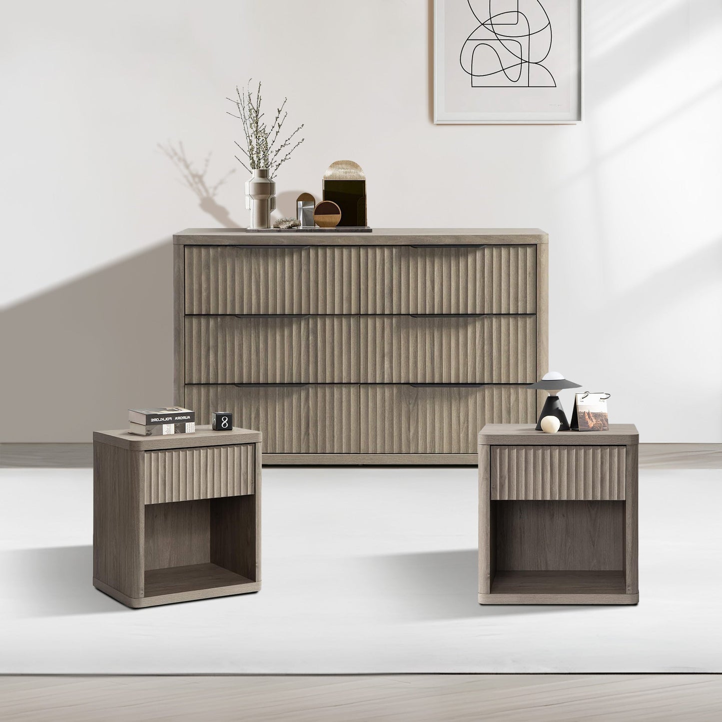 Ensemble commode et table de chevet Cas