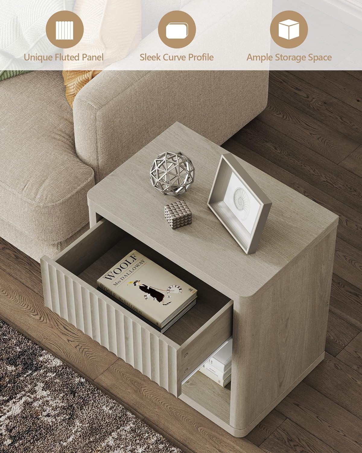 Table de chevet Cas avec tiroir simple