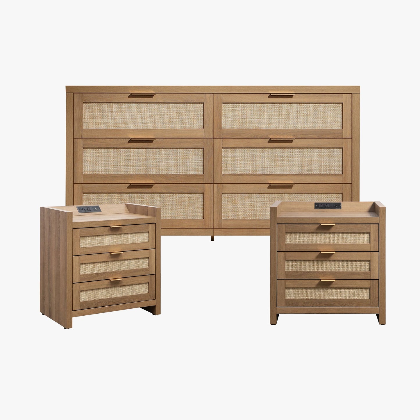 Ensemble commode et table de chevet Savanna à 6 tiroirs