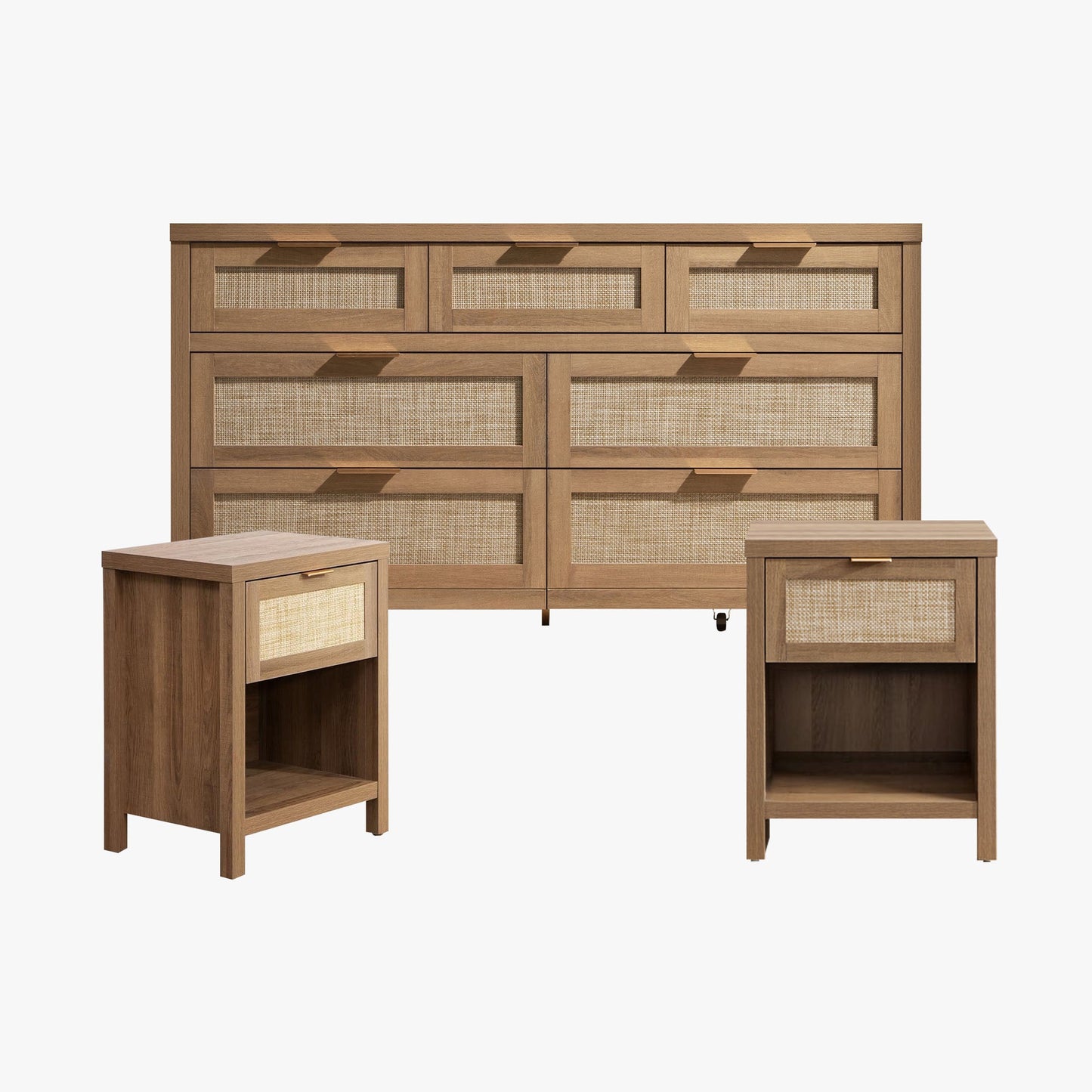 Ensemble table de chevet et commode Savanna