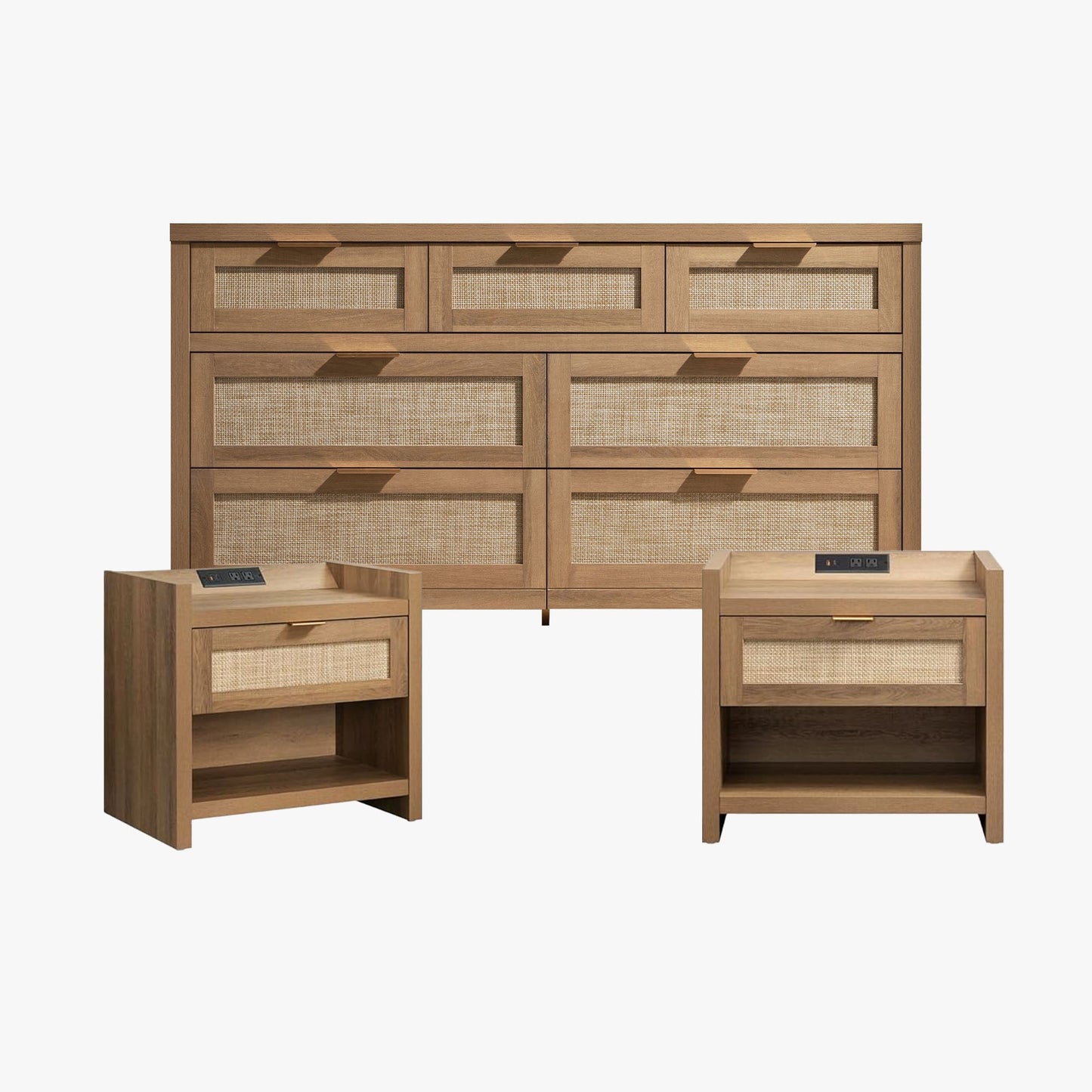 Table de chevet Savanna avec chargeur et commode