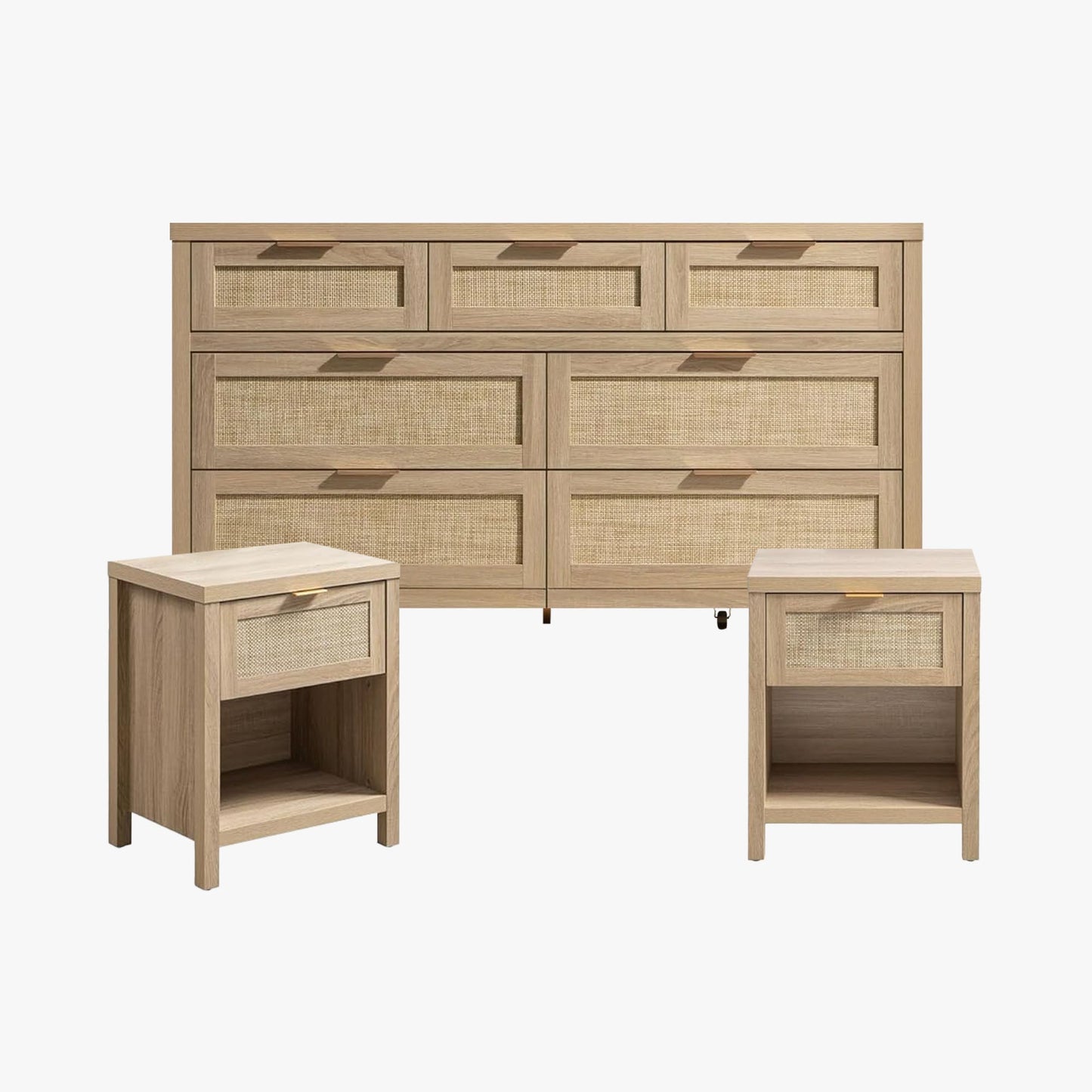 Ensemble table de chevet et commode Savanna