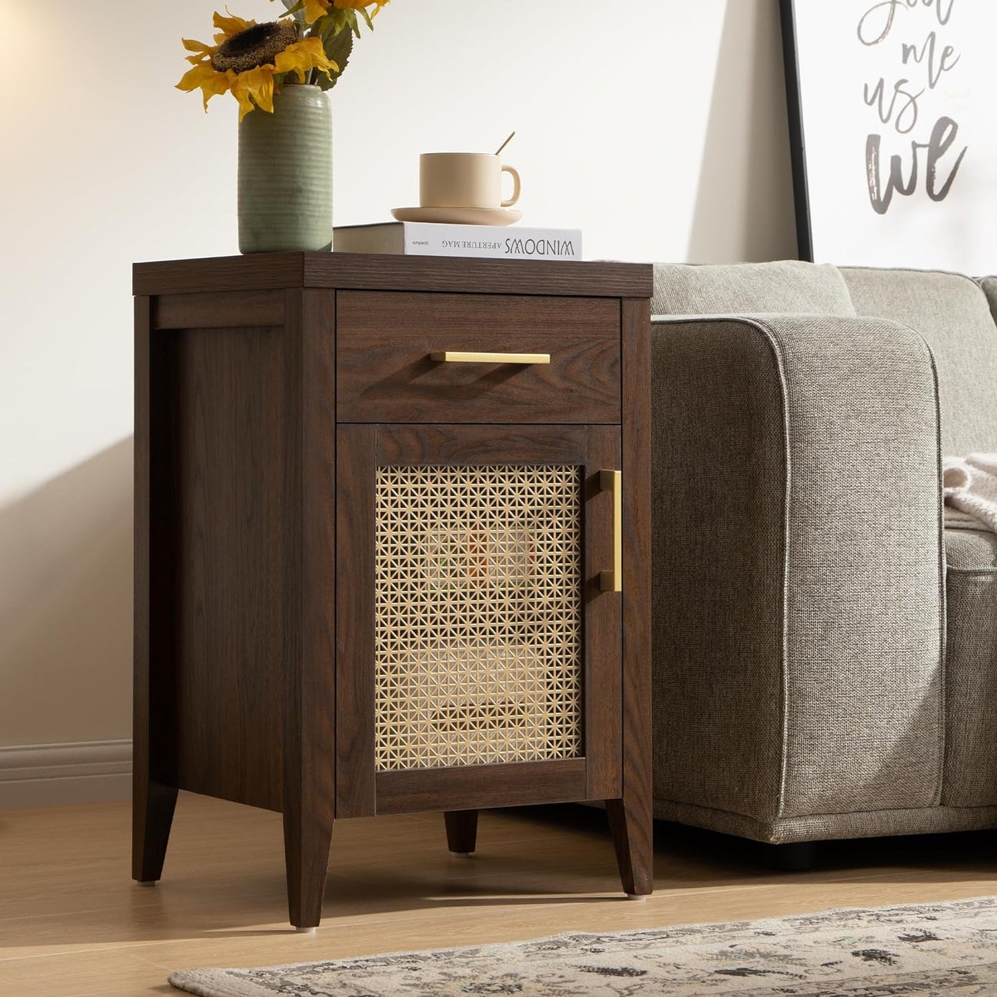 Table de chevet vintage Andy avec rangement