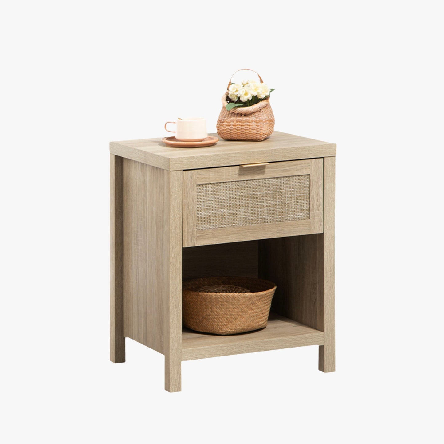 Table de chevet en rotin de style bohème