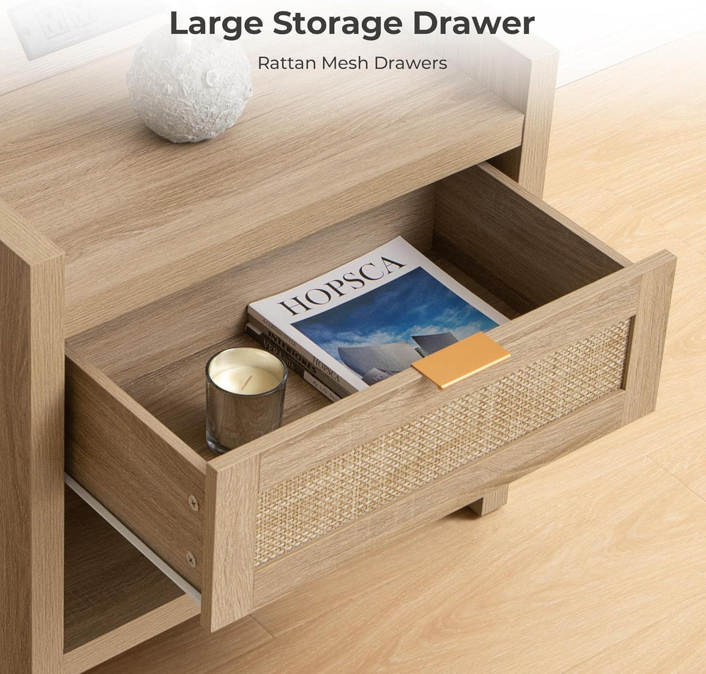 Table de chevet Savanna avec chargeur et commode