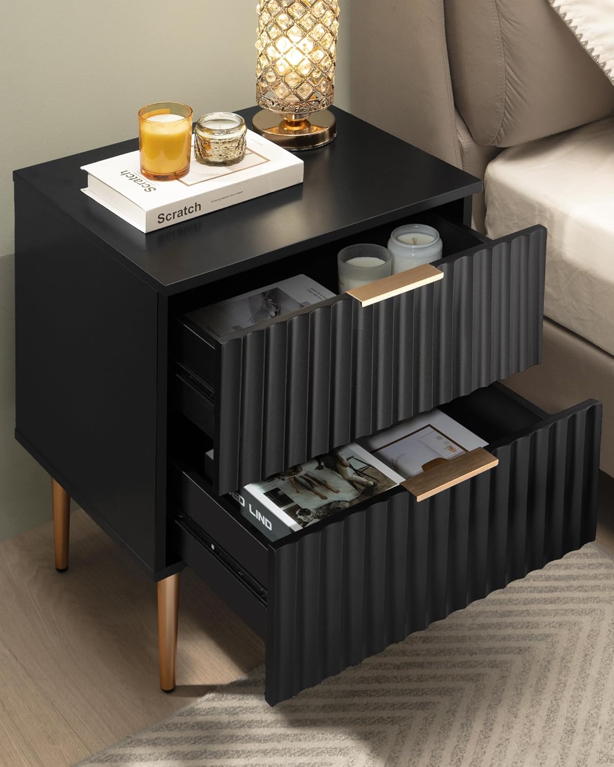 Table de chevet noire Opus