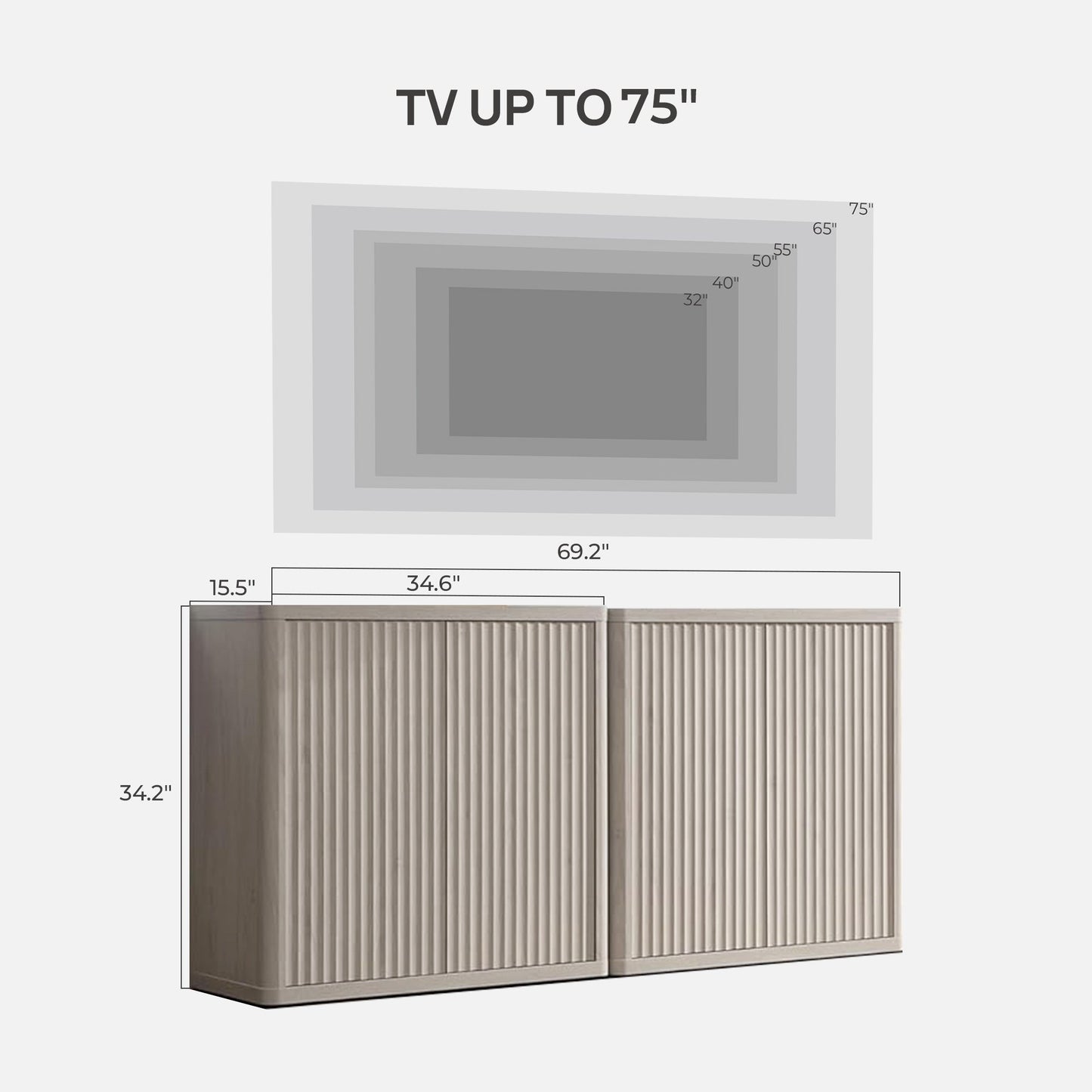 Console TV Cas avec 2 portes