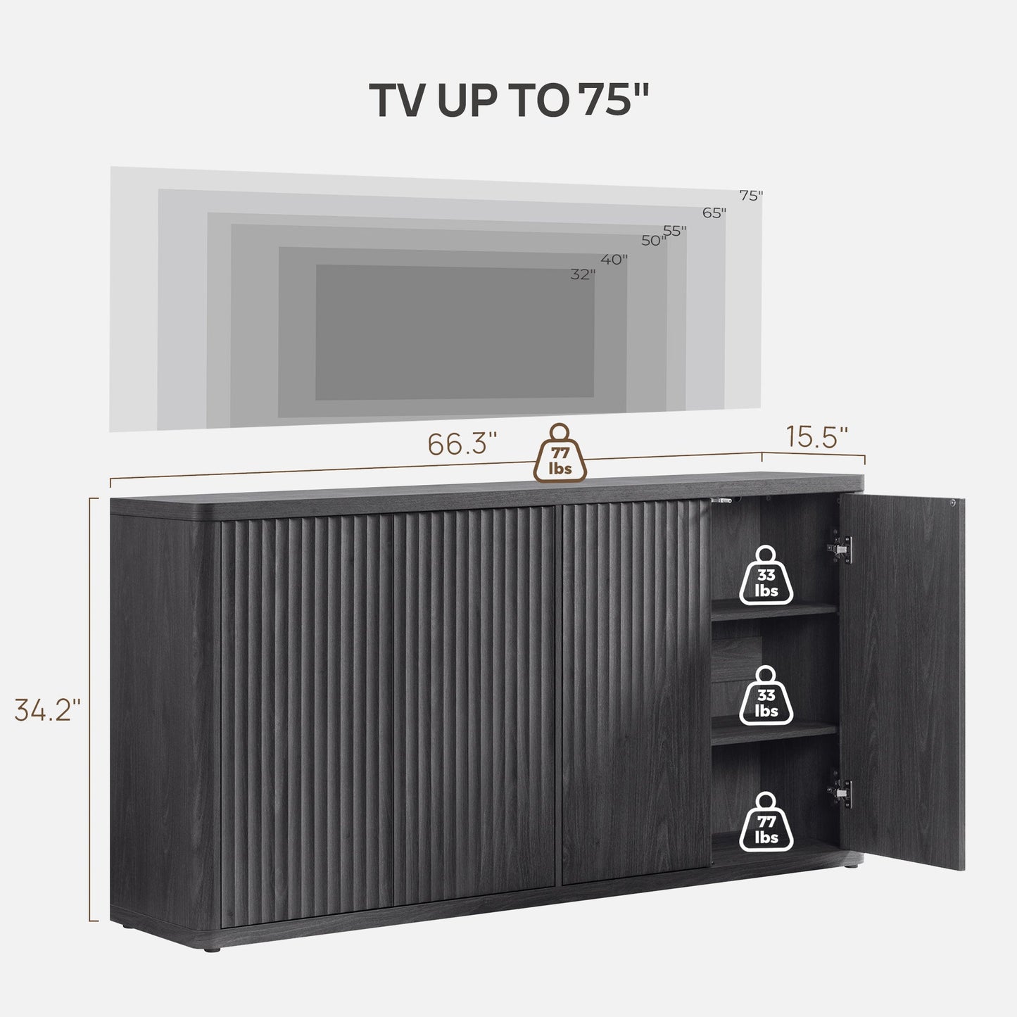 Meuble TV Cas 4 portes