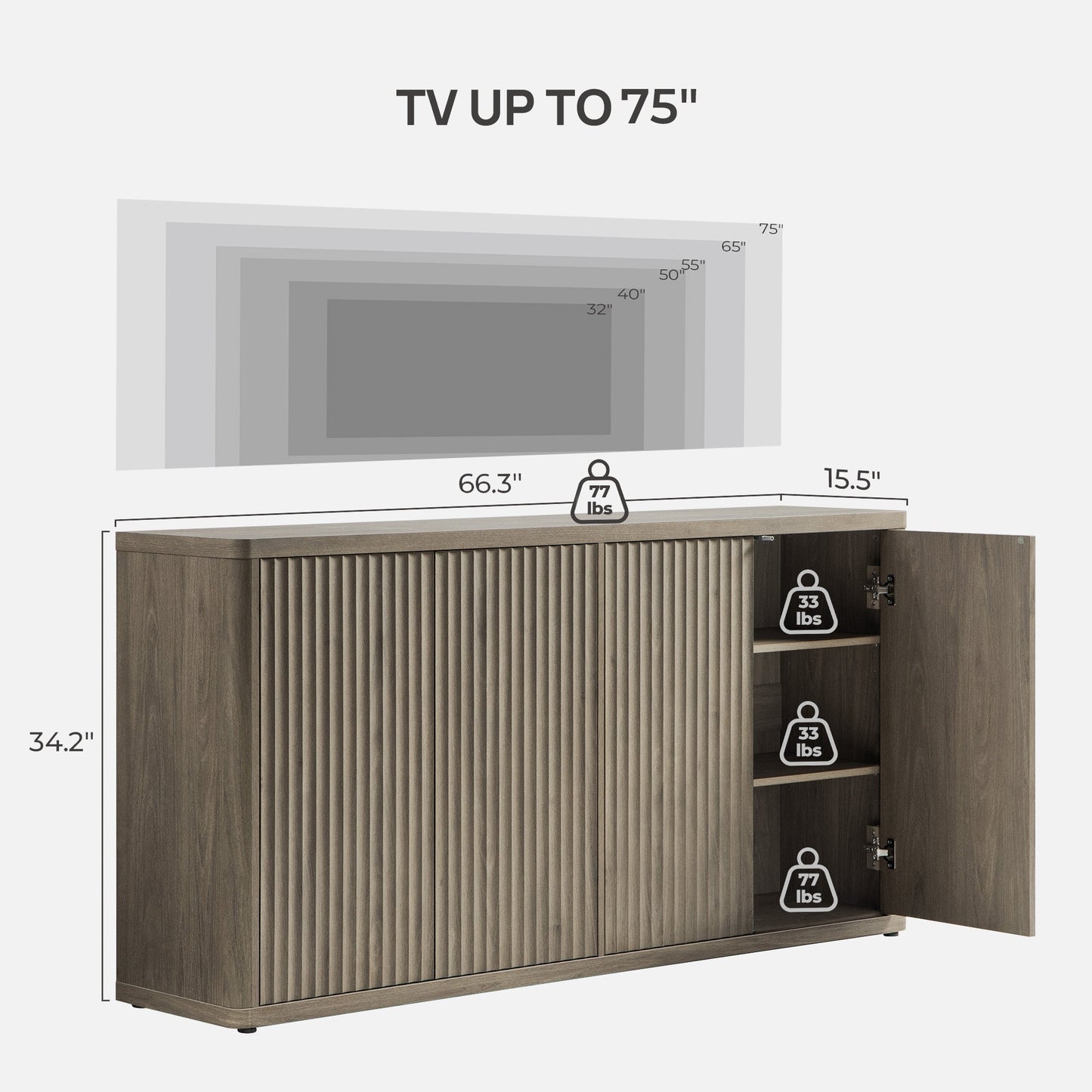 Meuble TV Cas 4 portes