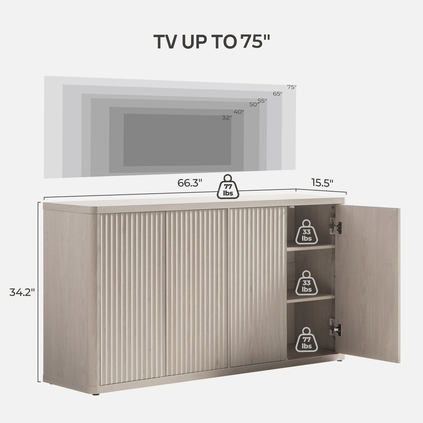 Meuble TV Cas 4 portes