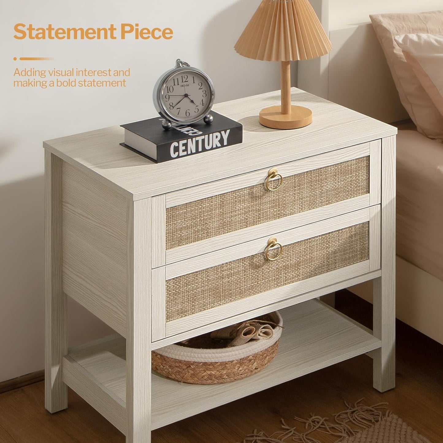 Grande table de chevet Terra, hauteur 25,6 pouces