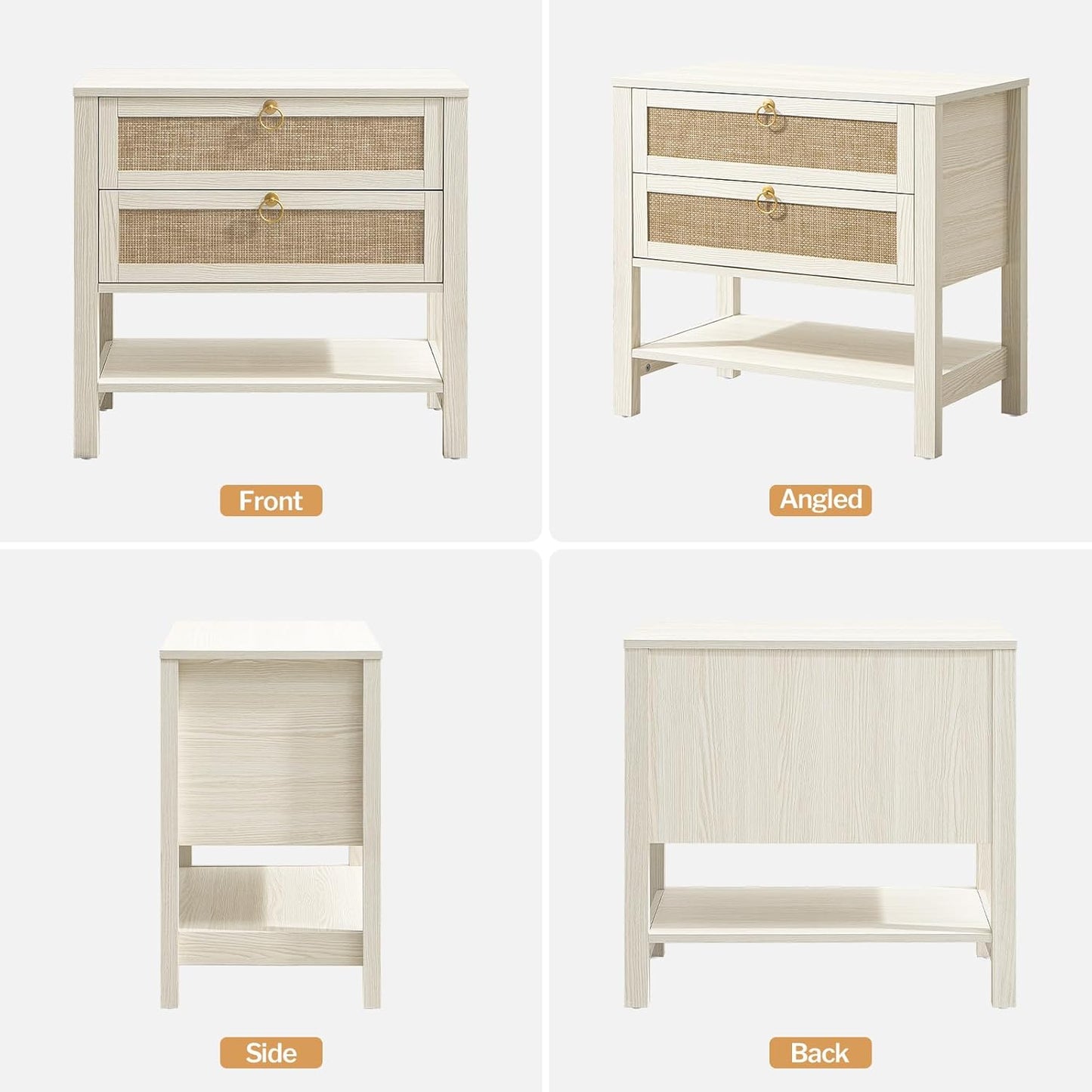 Grande table de chevet Terra, hauteur 25,6 pouces