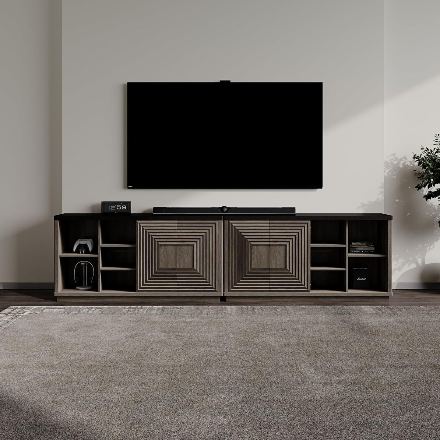 Meuble TV Stria 58,2 pouces, porte coulissante