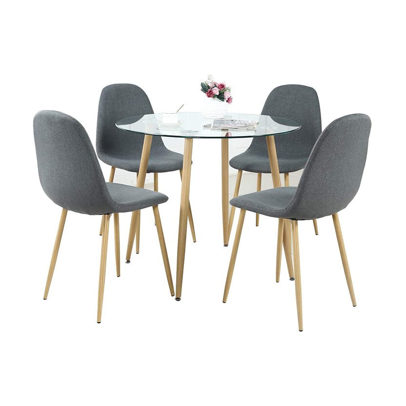 Ensemble de 5 tables à manger : table de cuisine et 4 chaises de maison