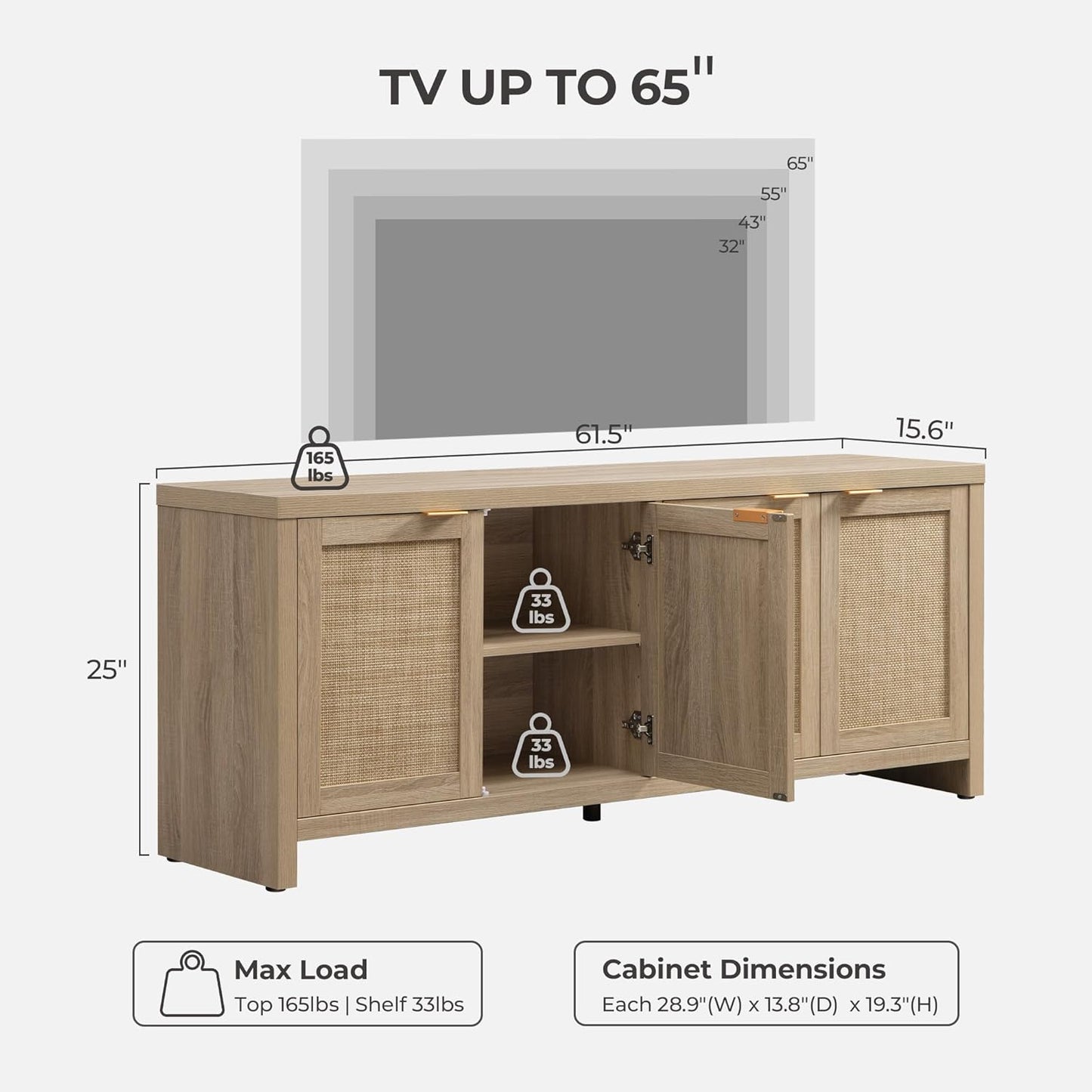 Meuble TV Savanna, 4 portes