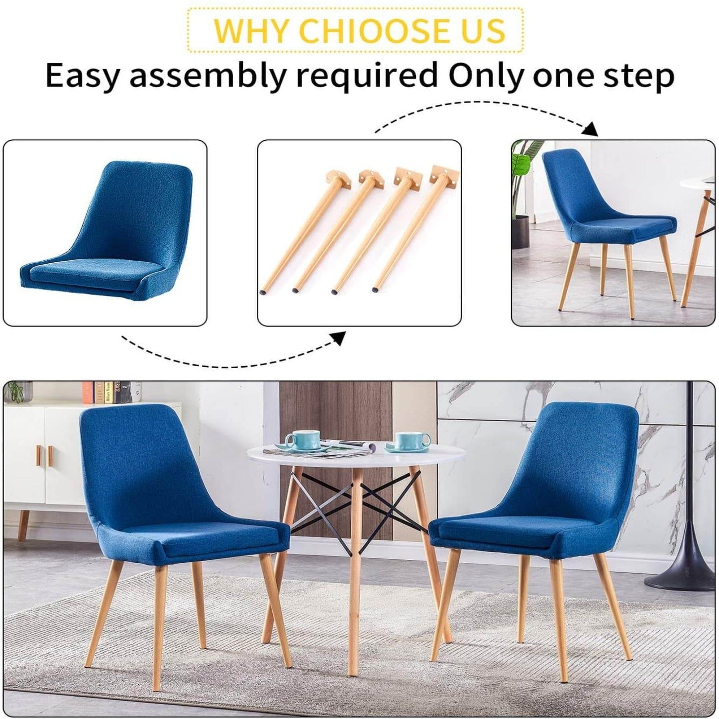 Chaises de salle à manger avec pieds en métal