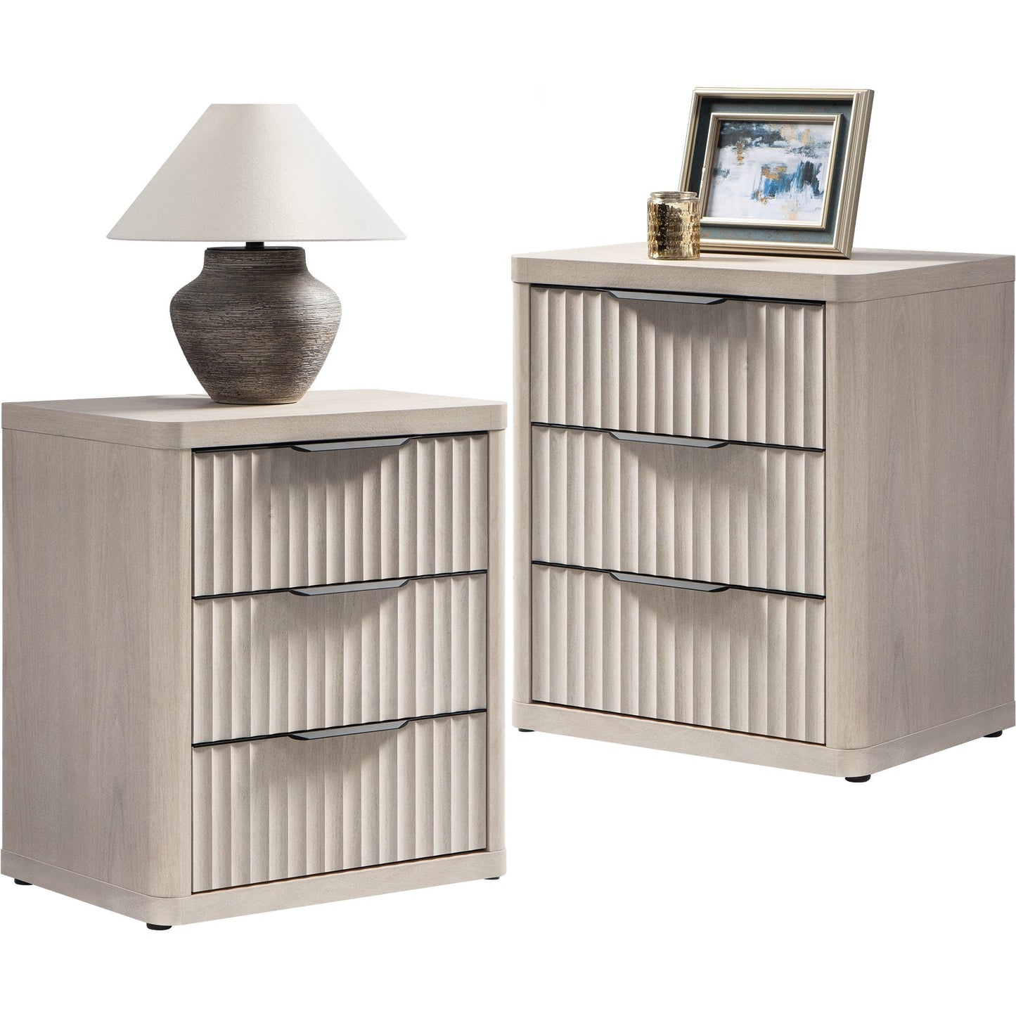 Tables de chevet Cas, 3 tiroirs